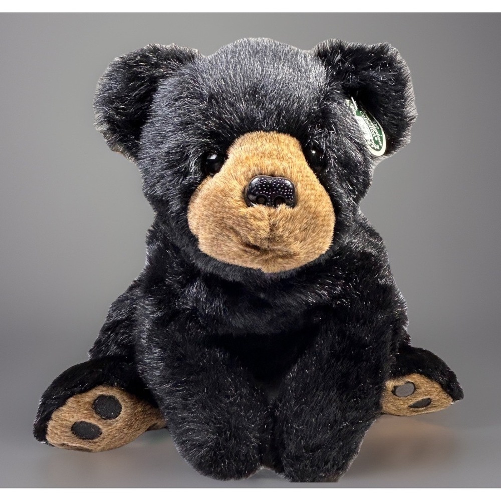 New The Bearington Collection‎ Black Bear Cub Weighted Sits Plush Stuffed Animal - Picture 2 of 12